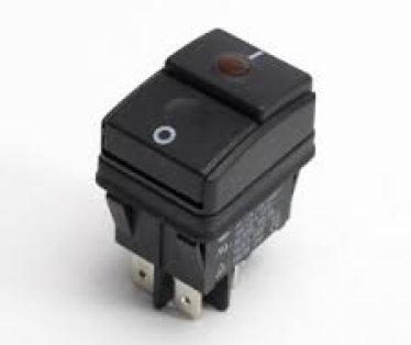 PREKIDAC ZA KAFE APARAT BIPOLARNI CRNI 16A 250V  22X30MM
